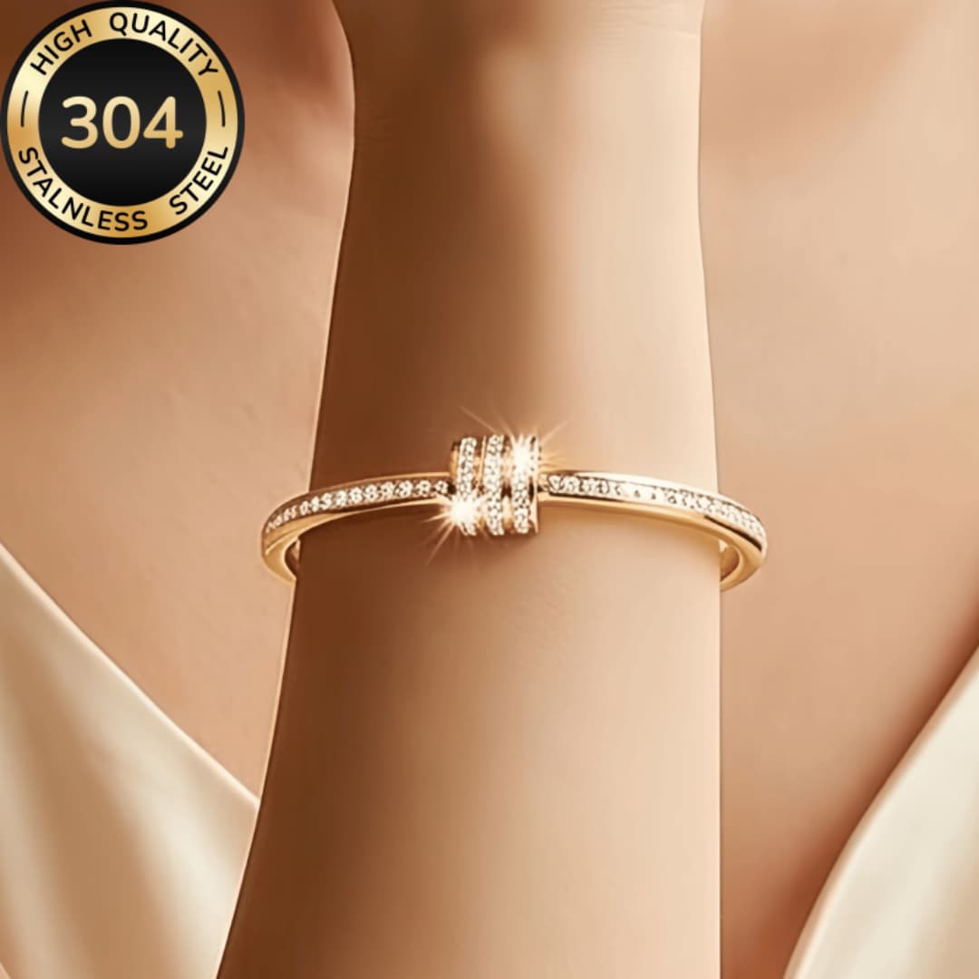 Women's Hypoallergenic Bangle Bracelet, Elegant Hinged Cuff